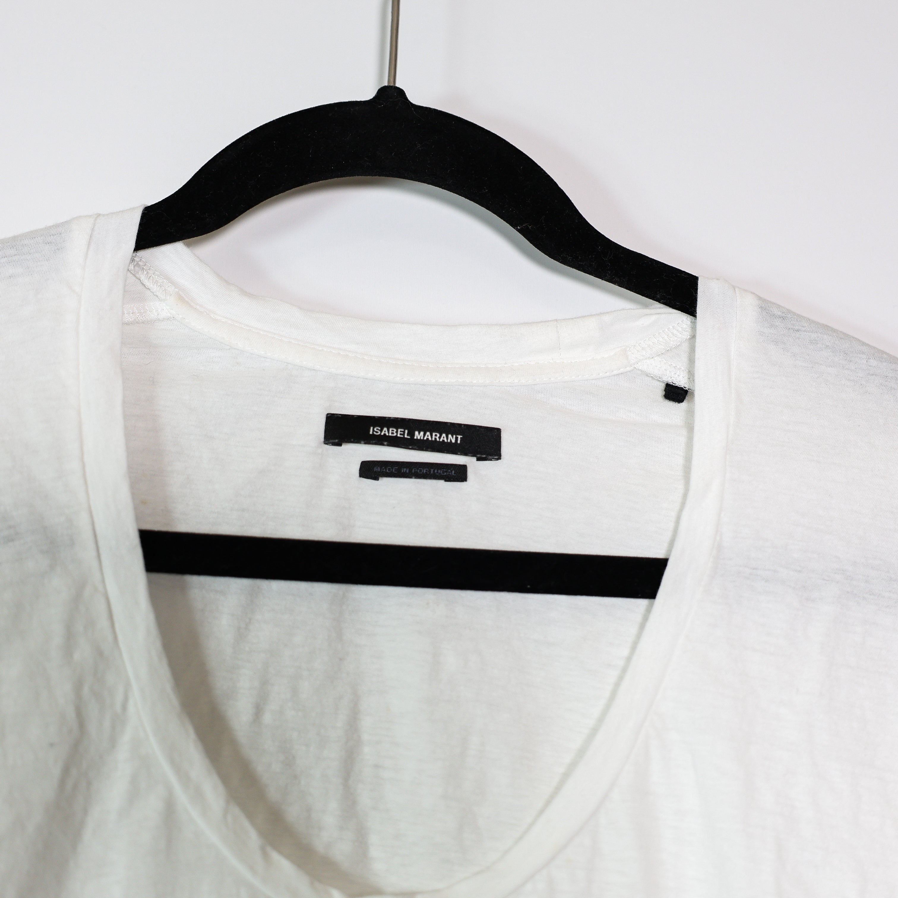 Isabel Marant Maik Short Sleeve Cotton Jersey Tee Shirt Top White Small