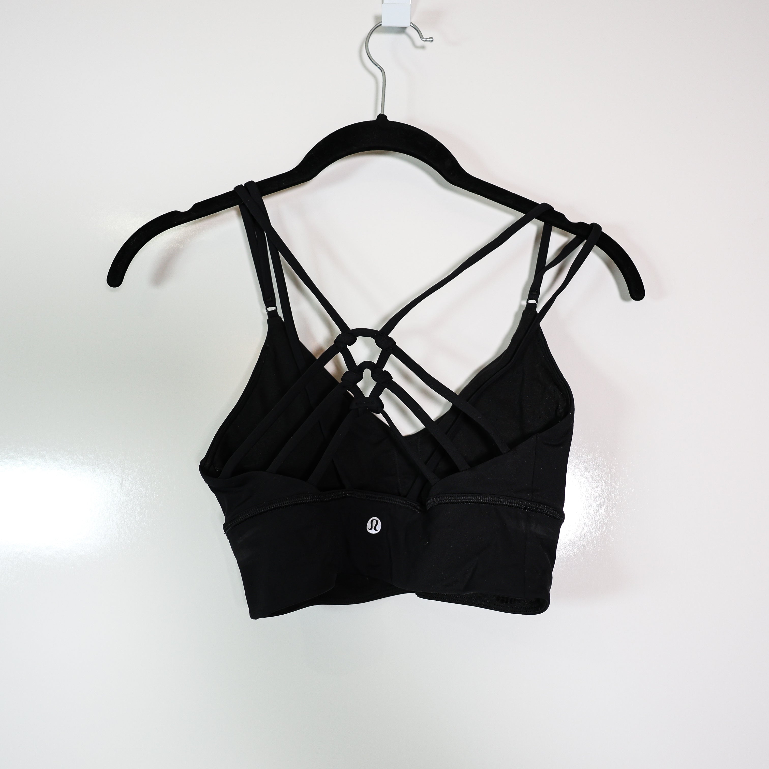 Lululemon Uncaged Strappy Athletic Work Out Sports Bra Solid Black 4