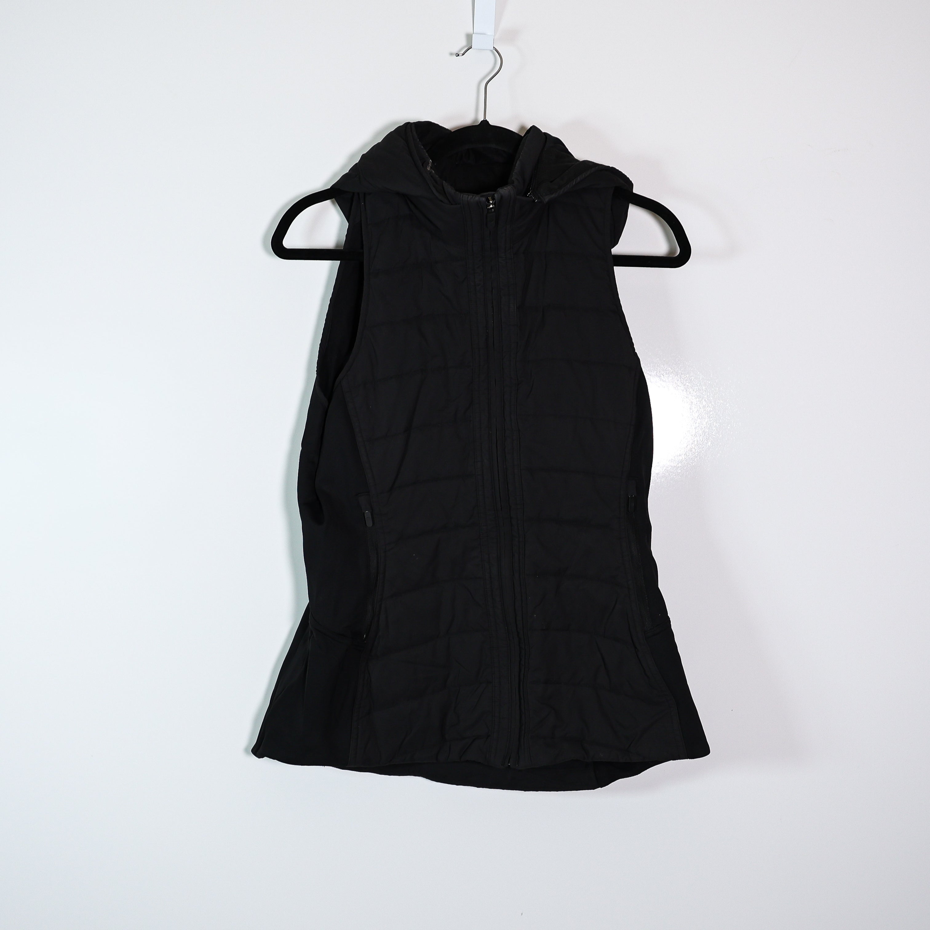 Lululemon Another Mile Full Zip Sleeveless Hooded Lightweight Vest Jacket Black