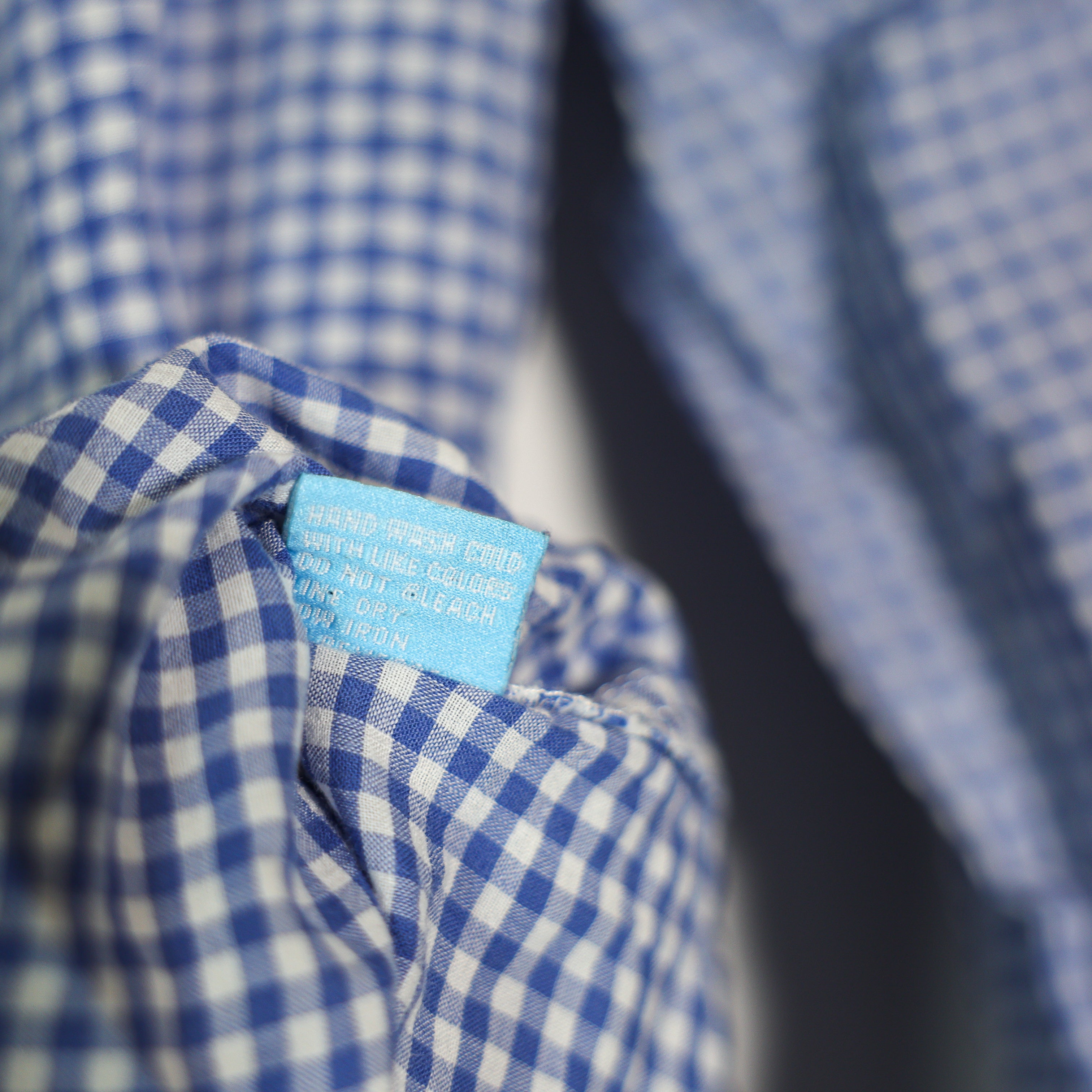 J. McLaughlin Women's Cotton Collared Button Front Blue White Gingham Blouse Top