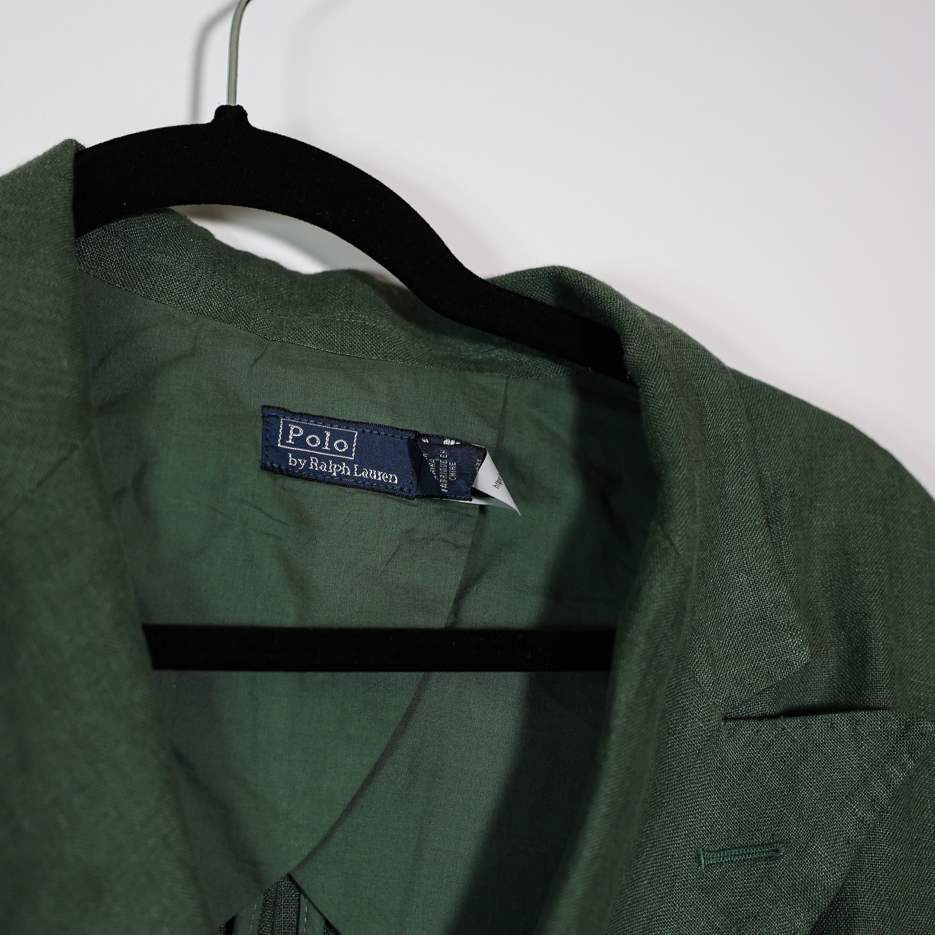 Polo Ralph Lauren Women's Linen Double Breasted Blazer Jacket Green 10