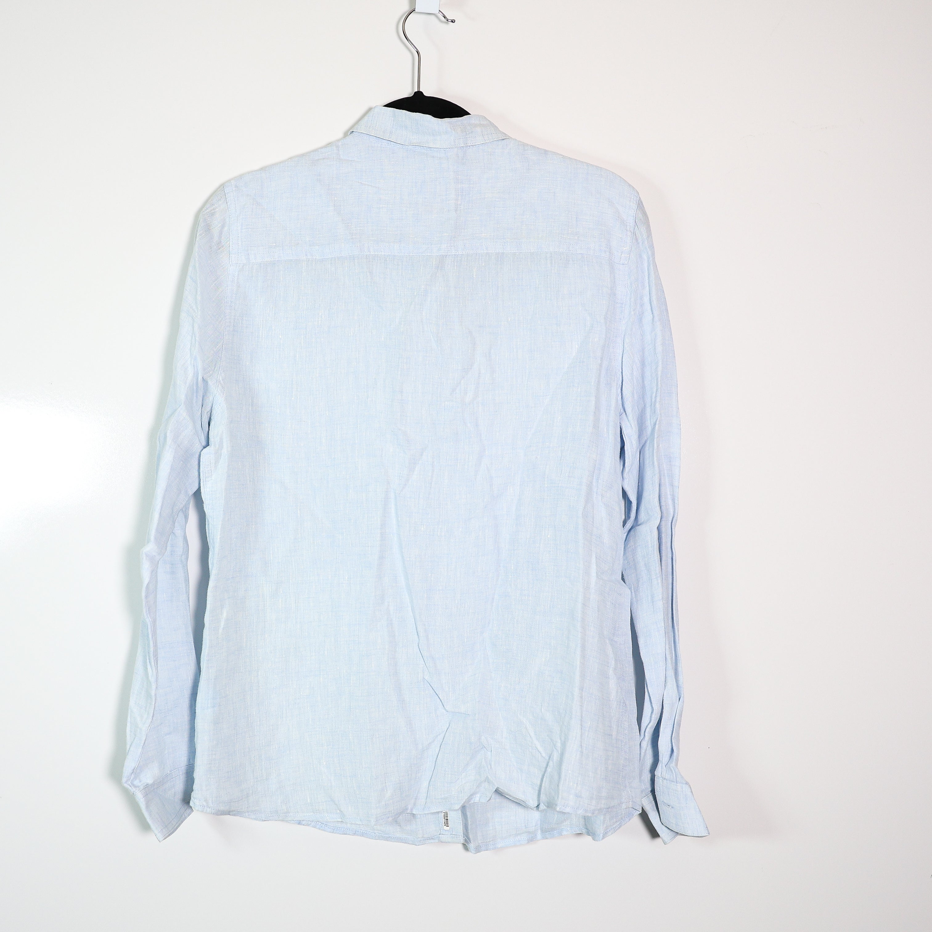 J. McLaughlin Women's Linen Lightweight Collared Button Front Long Sleeve Blouse