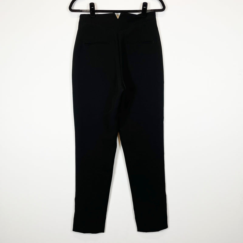 Rag &amp; Bone Black Crepe White Tuxedo Stripe Mid Rise Ankle Crop Skinny Pants 2