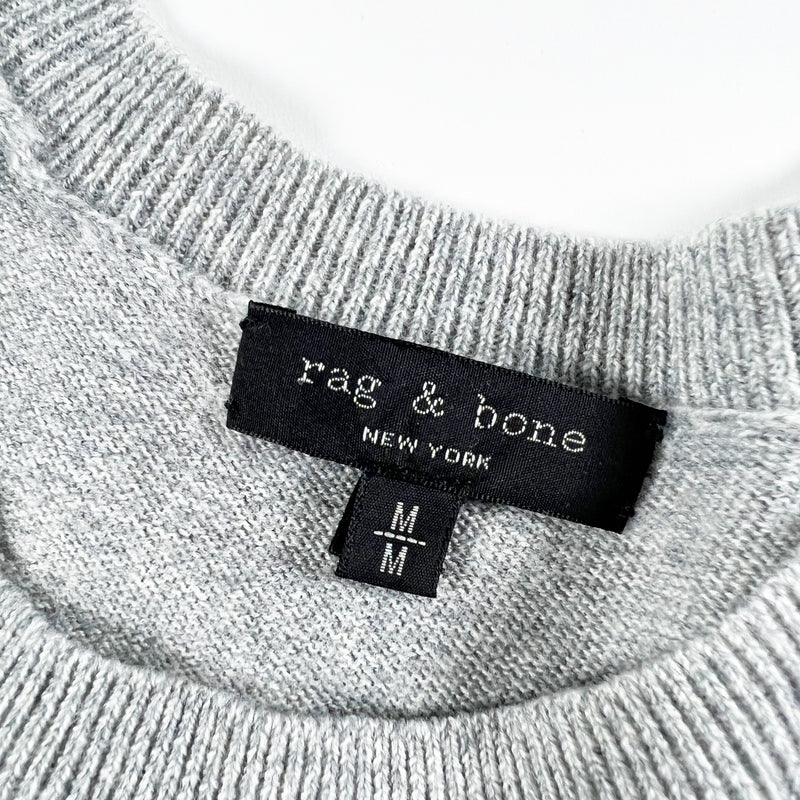Rag & Bone Be Kind Graphic Embroidered Wool Blend Crew Neck Pullover Sweater M