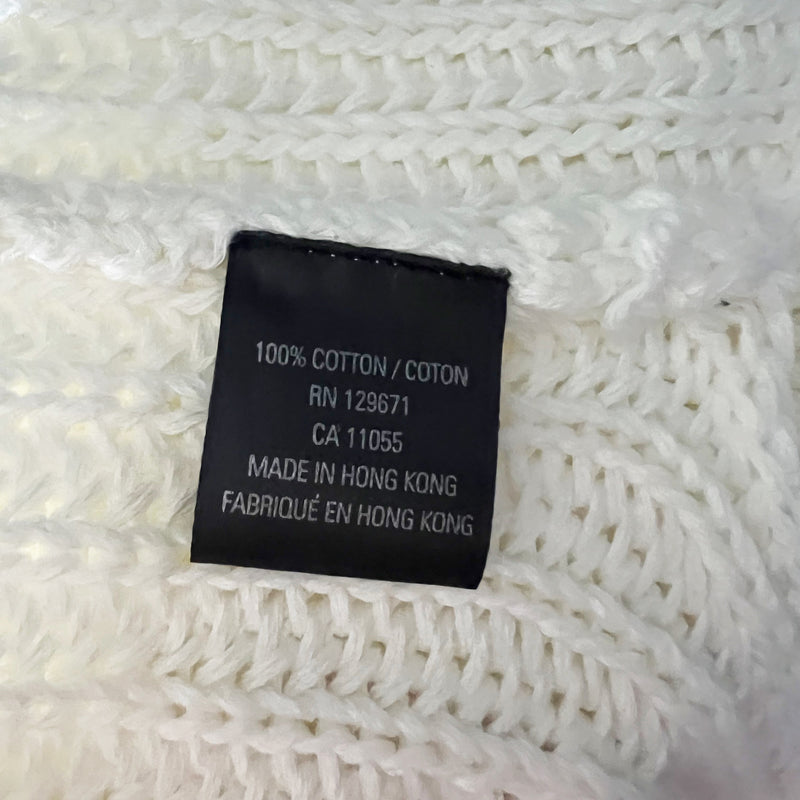 360 Sweater Italian Yarn Cotton Ultra Soft Crochet Knit Open Front Cardigan S