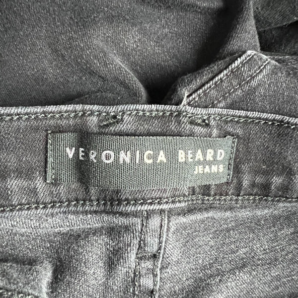 Veronica Beard Debbie High Rise Ankle Crop Skinny Cotton Stretch Jeans Onyx 32