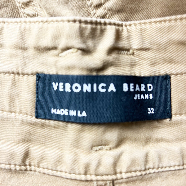 Veronica Beard Marley Convertible Wide Leg Crop High-Rise Twill Trouser Pants 32