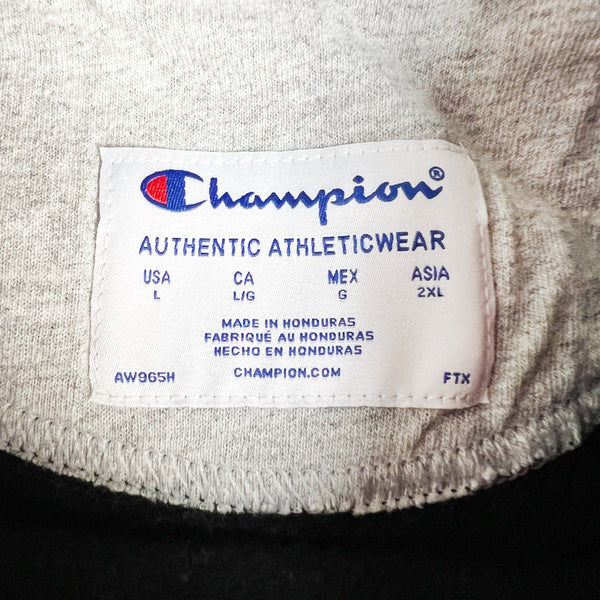 Champion Cotton Blend Fleece Lined Graphic Logo Print Crew Neck Pullover Sweater