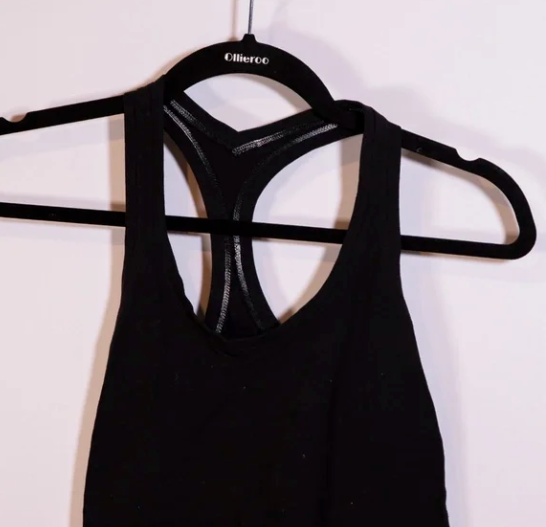 Lululemon Women's Cool Racerback Solid Black Contrast Stitch Tank Top M