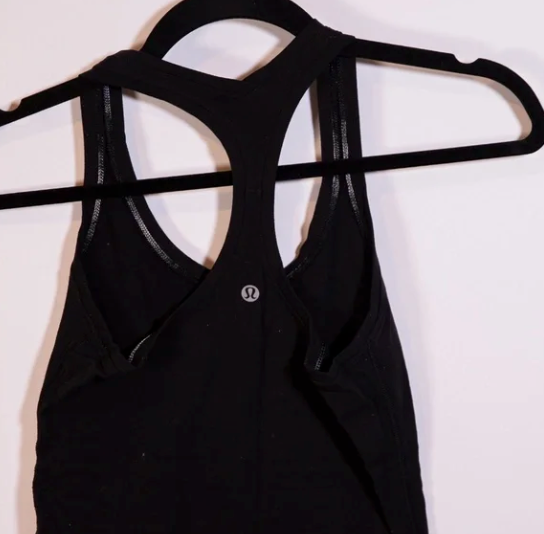 Lululemon Women's Cool Racerback Solid Black Contrast Stitch Tank Top M