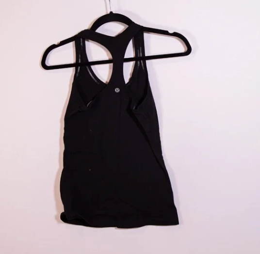 Lululemon Women's Cool Racerback Solid Black Contrast Stitch Tank Top M
