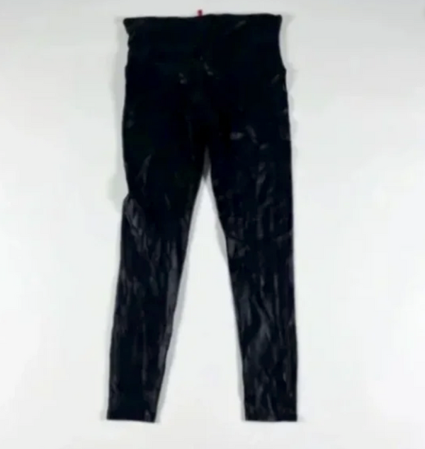 Spanx Faux Vegan Leather High Waisted Seamless Leggings Pants Black M