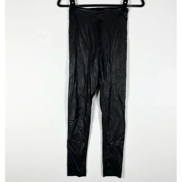 Commando Faux Vegan Leather High Waisted Skinny Leggings Black Large