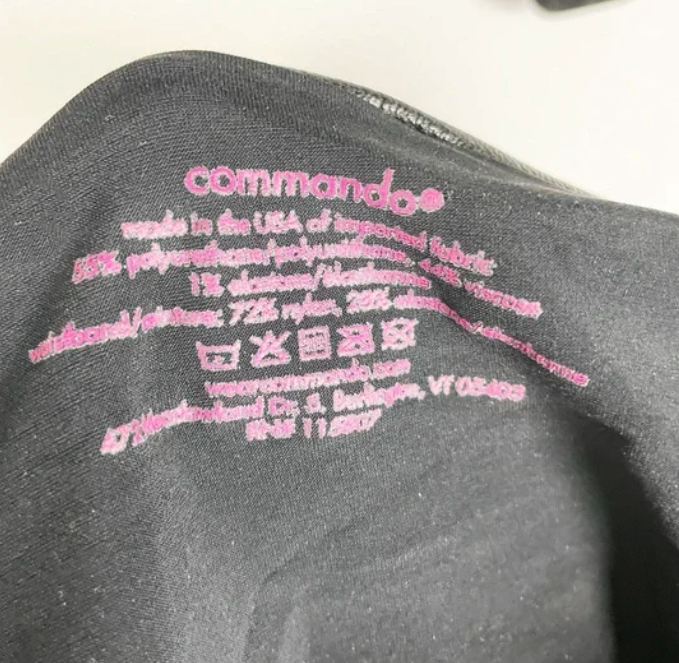 Commando Faux Vegan Leather High Waisted Skinny Leggings Black Large