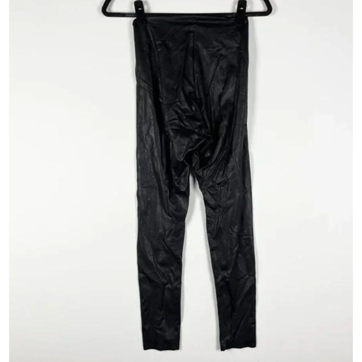 Commando Faux Vegan Leather High Waisted Skinny Leggings Black Large