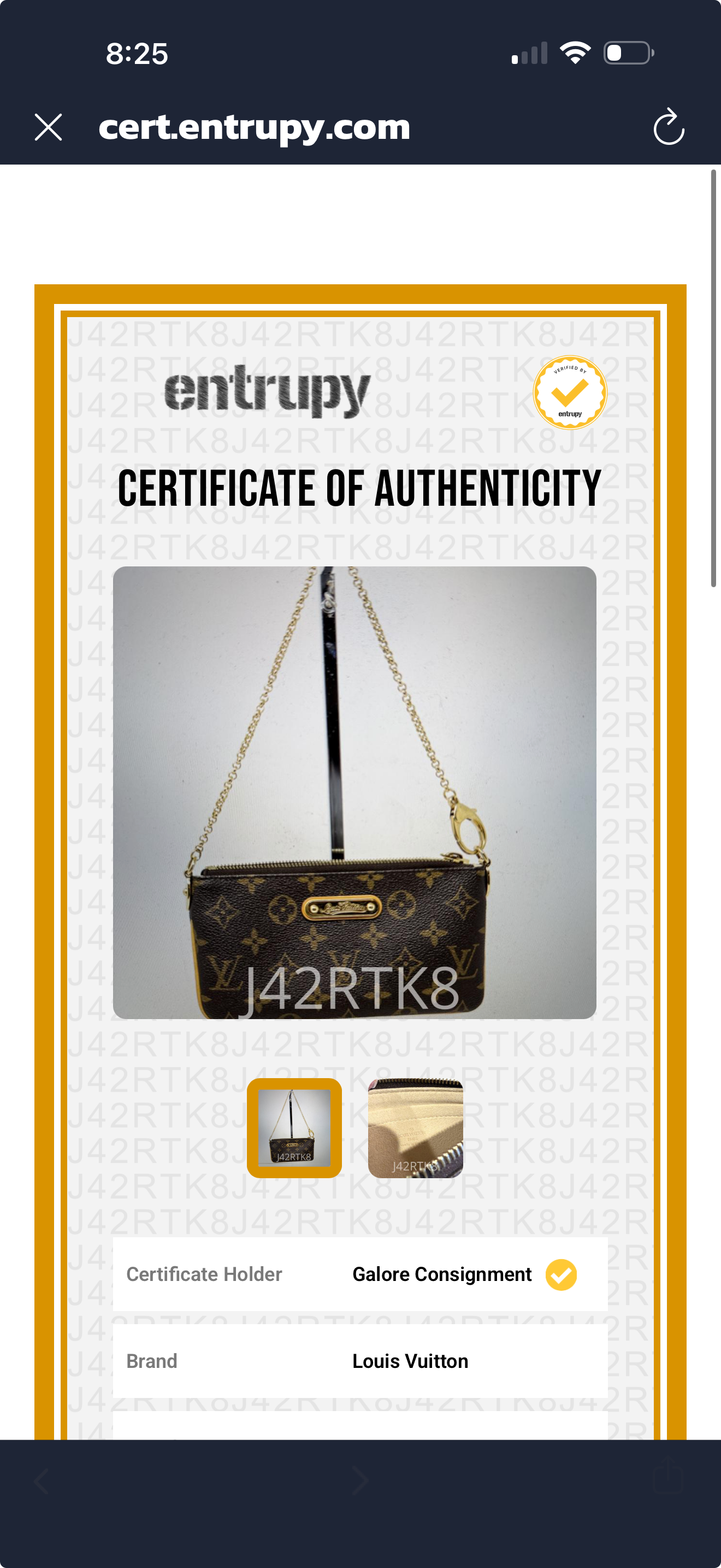 Louis Vuitton LV Monogram Pochette Milla Coated Canvas Clutch Purse Bag Brown&nbsp;