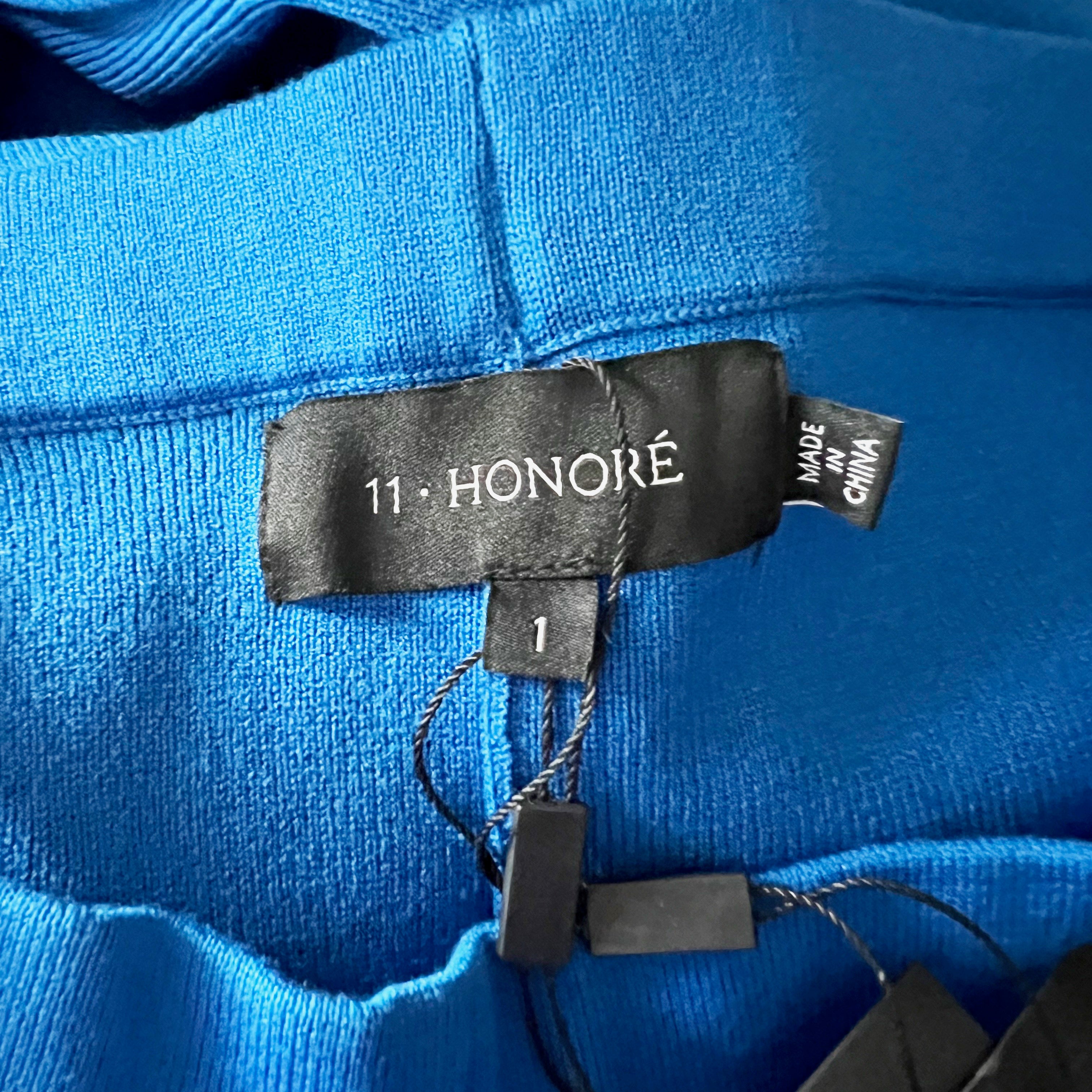 11 Honore Celia Sweater Knit Stretch Straight Leg Trouser Pants Cerulean Blue