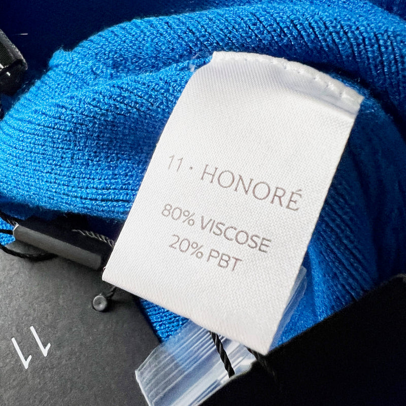 11 Honore Celia Sweater Knit Stretch Straight Leg Trouser Pants Cerulean Blue