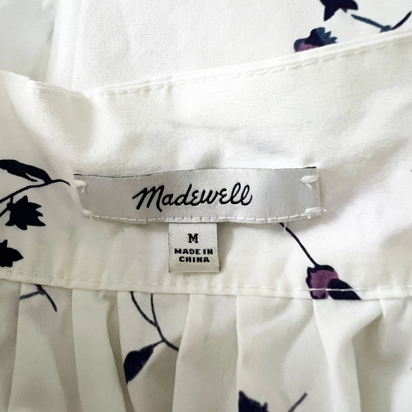 Madewell Cotton Poplin Square Neck Micro Sweet Blossoms Floral Print Blouse M