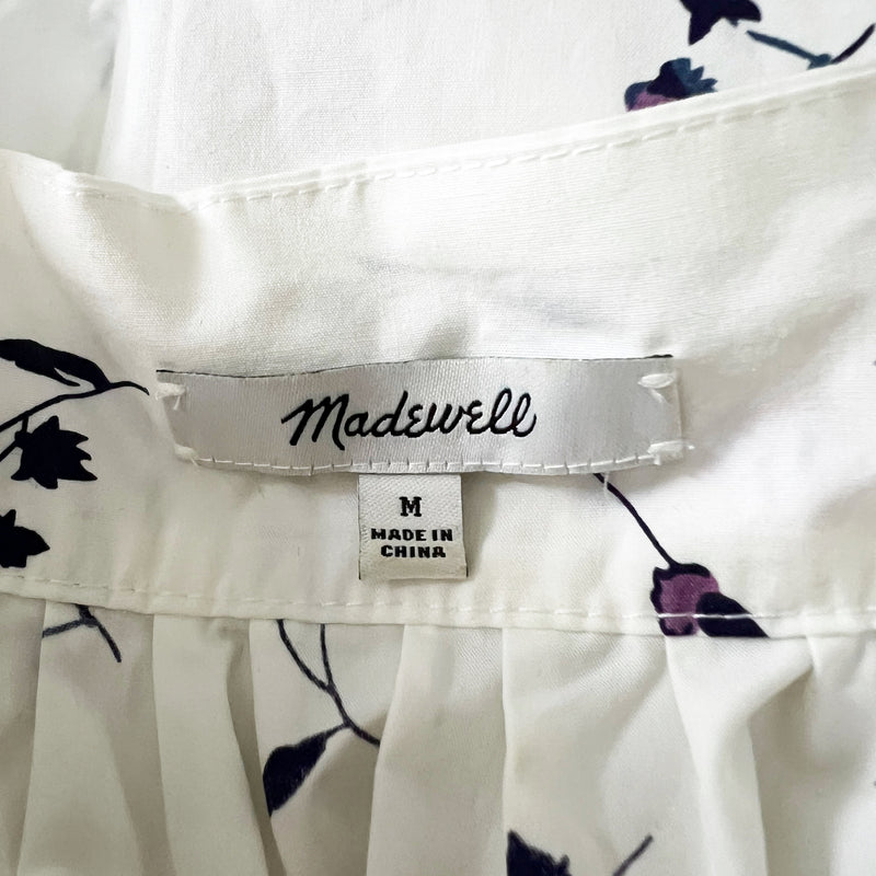 Madewell Cotton Poplin Square Neck Micro Sweet Blossoms Floral Print Blouse M