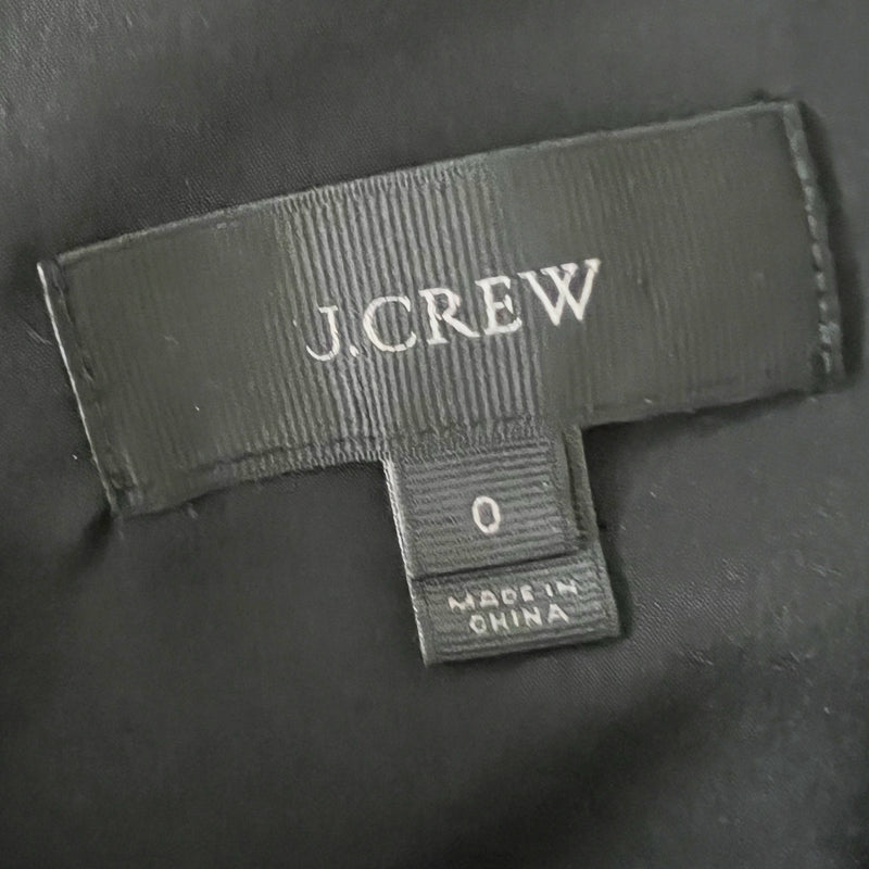 J. Crew Cotton Silk Flirty Ruffle One Shoulder Cocktail Party Shift Dress Black