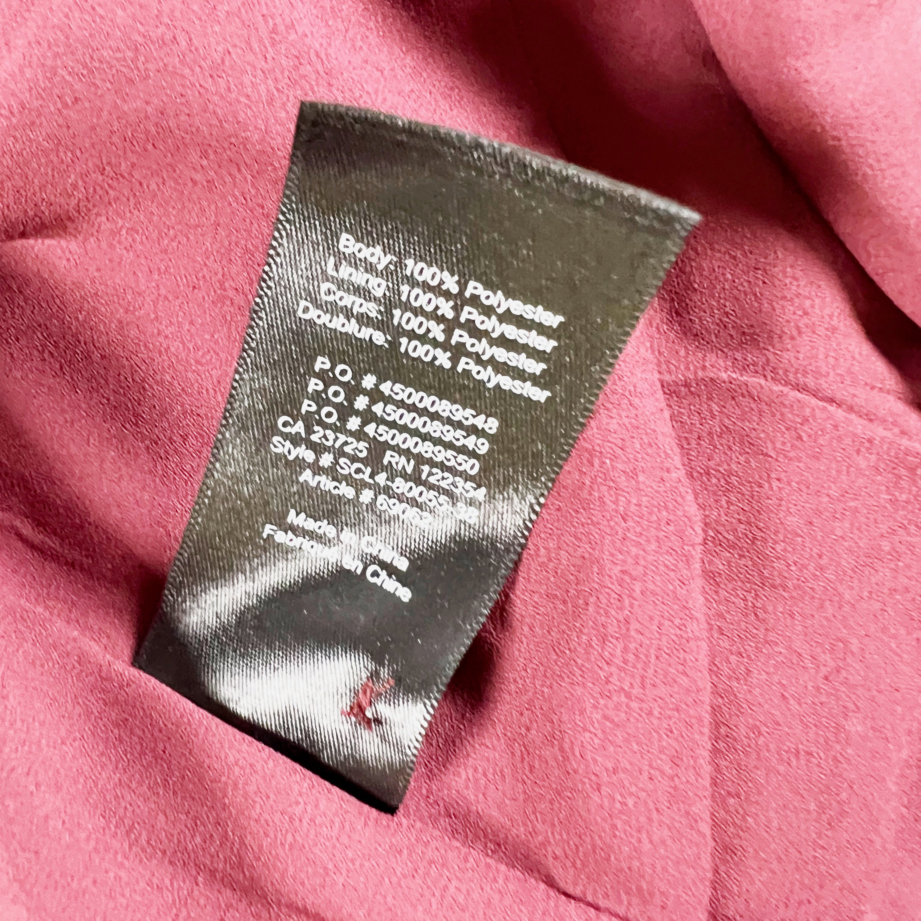 NEW Wilfred Aritzia Louise Chiffon Long Sleeve Ruffle Wrap Mini Dress Red Rust M