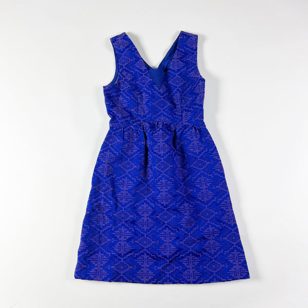 Maeve Anthropologie Averie Textured Ikat Print Sleeveless Fit Flare Midi Dress 0
