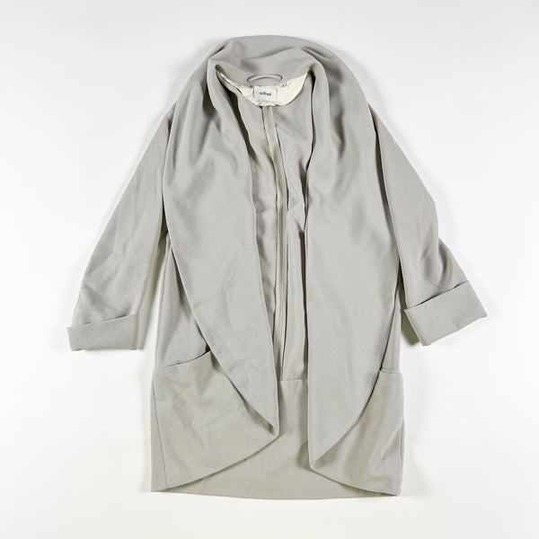 Wilfred Aritzia Chevalier Relaxed Open Front Blazer Jacket Crepe Gray 6