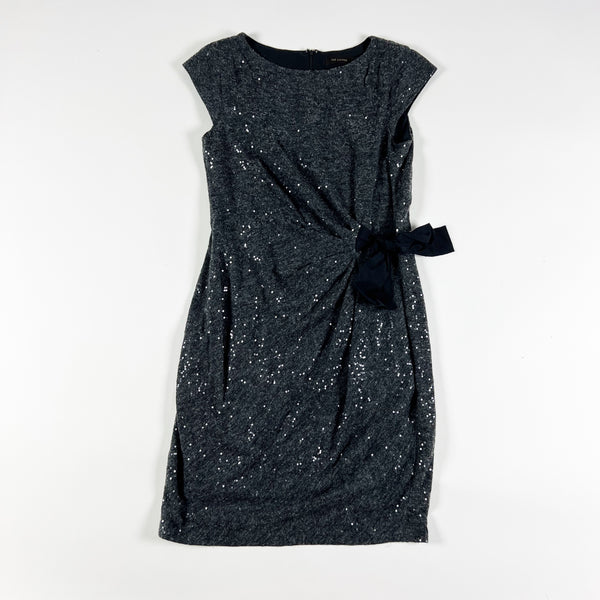 NEW The Limited Allover Sequin Glitter Sparkle Embellished Draped Bow Tie Dress