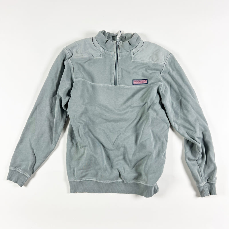 Vineyard Vines Women's Shep Shirt Cotton Quarter Zip Pullover Sweater Gray XS