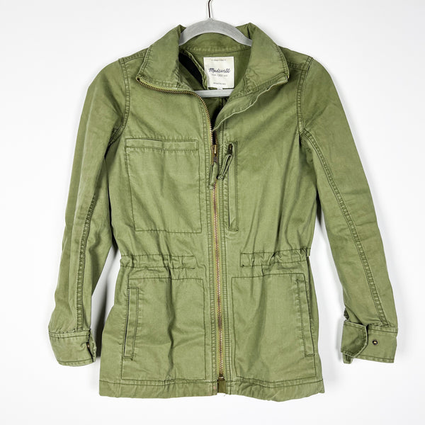Madewell Women's Fleet Cotton Full Zip Collared Military Utility Jacket Coat XXS