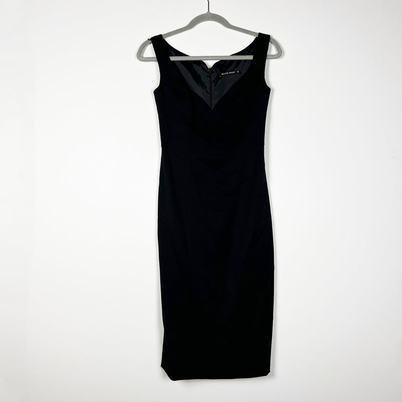 Black Halo Ally Ponte Stretch Sleeveless Sweetheart Neckline Black Sheath Dress