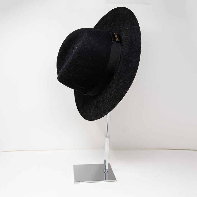 Anine Bing Wool Felt Structured Wide Brim Structured Hat Accessory Black Large