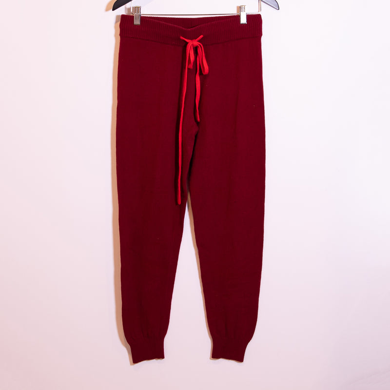 Summersalt The Coziest Cashmere Wool Blend Knit Stretch Jogger Pants Pinot Lava