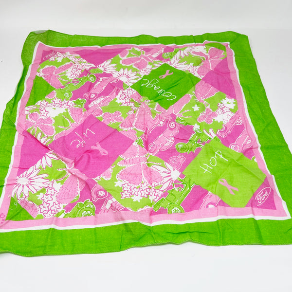 Lilly Pulitzer x Ford Breast Cancer Awareness Cotton Pink Handkerchief Scarf