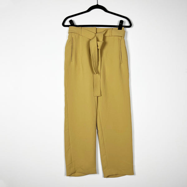 Wilfred Aritzia Tie Front Pant High Waisted Belted Crepe Straight Leg Trousers 2