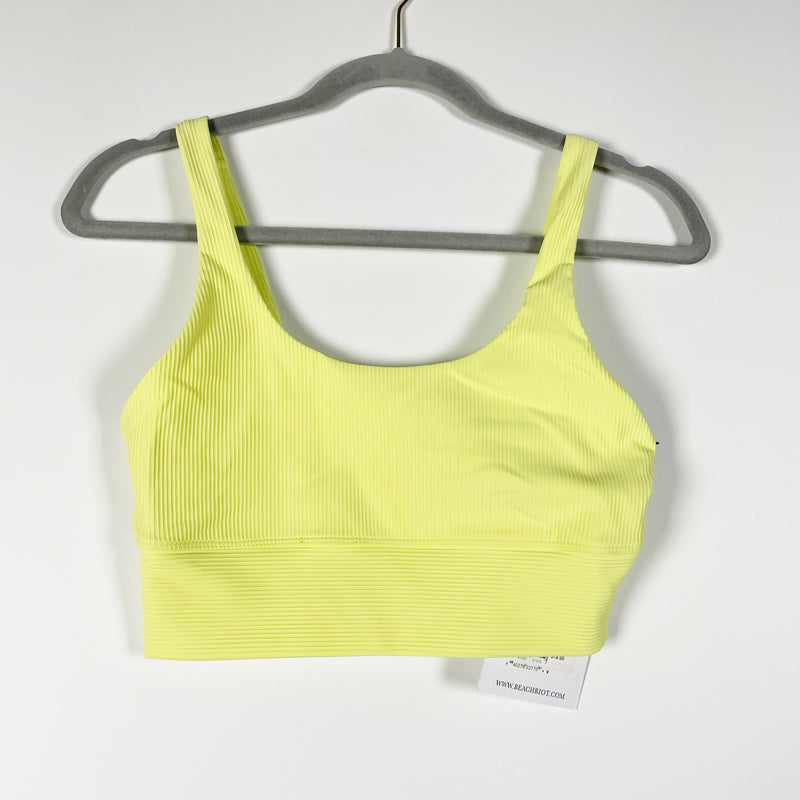 NEW Beach Riot Leah Ribbed Athletic Work Out Crop Top Sports Bra Low Key Medium