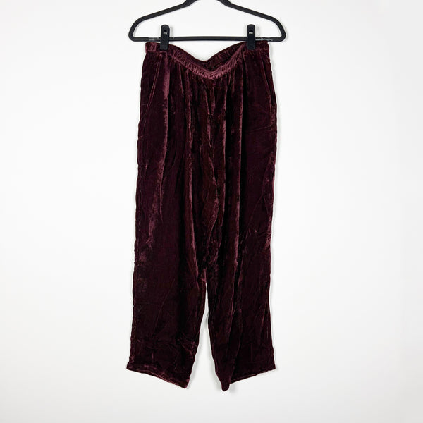 NEW Johnny Was Corduroy Silk Blend Velvet Velour Straight Leg Holiday Pant L