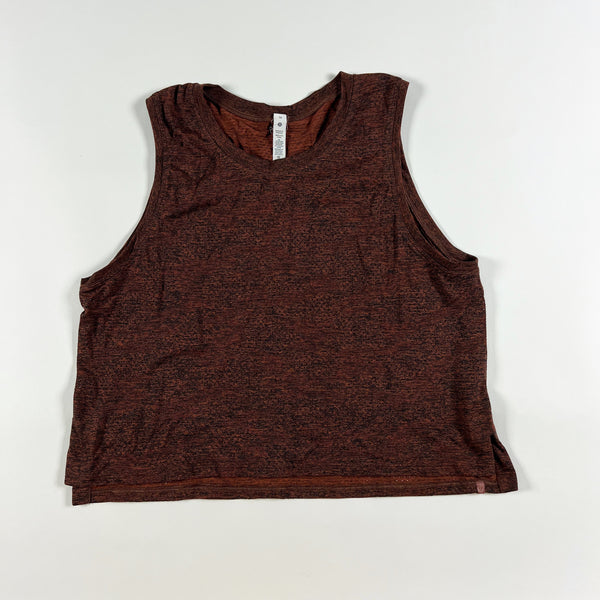 Lululemon Women's Train To Be Crew Neck Sleeveless Mesh Tank Top Rust 10