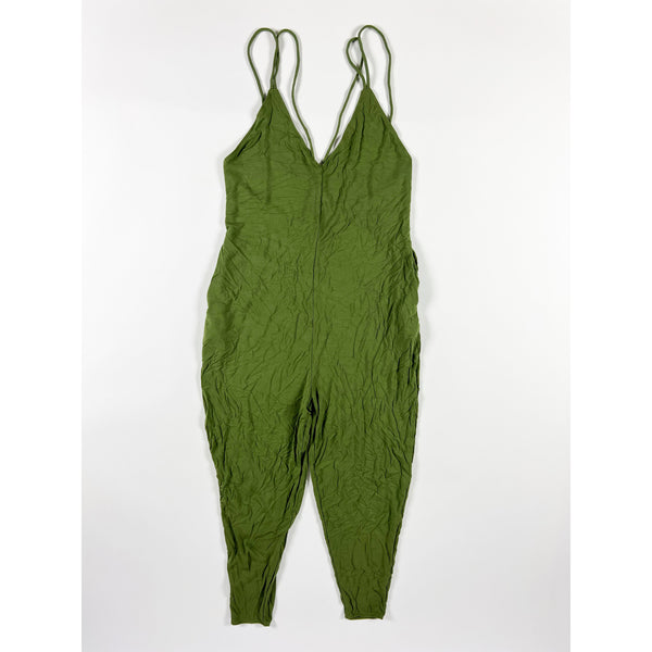 Le Ore Como Modal Stretch Ultra Soft One Piece Olive Green Jumpsuit Jumper M