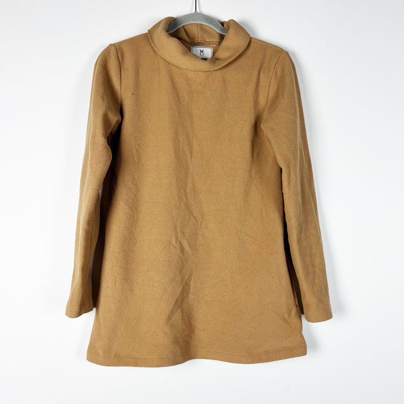 Dudley Stephens Park Slope Vello Fleece Turtleneck Pullover Sweater Camel Small