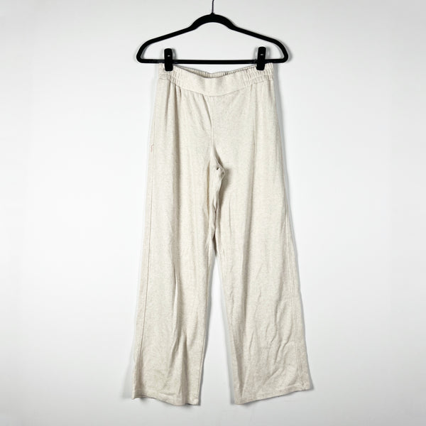 Faherty Legend Lounge Weekender Wide Leg Pull On Trouser Pants Off White Small