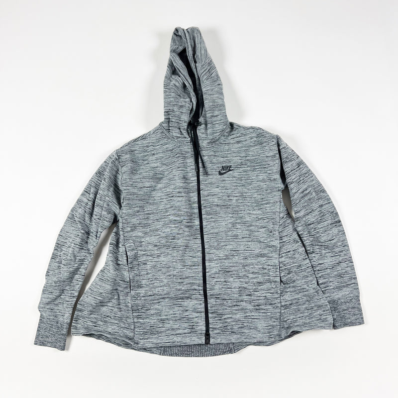 Nike Women's Tech Pack Full Zip Cotton Blend Hoodie Jacket Heathered Gray XS