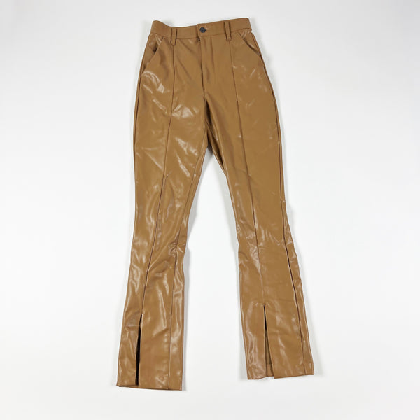 Abercrombie & Fitch Faux Vegan Leather The Skinny Ultra High Rise Pants Brown