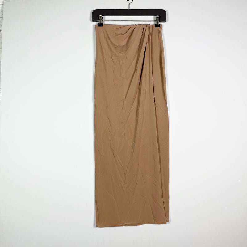 NEW The Andamane Gabrielle Jersey Maxi Wrap Side Slit Pencil Skirt Blush 38