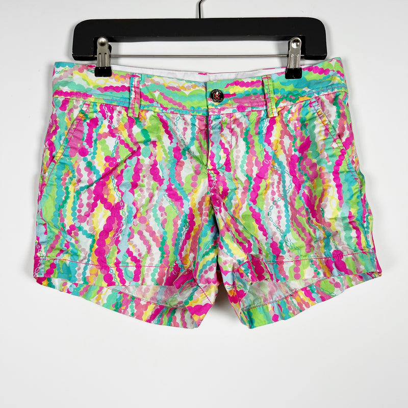 Lilly Pulitzer Women's Callahan Cotton Dripping In Jewels Print Pattern Shorts 6