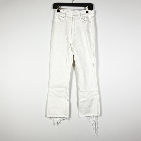 Mother Denim Hustler Ankle Fray Cotton Stretch Jeans Fairest Of Them All White