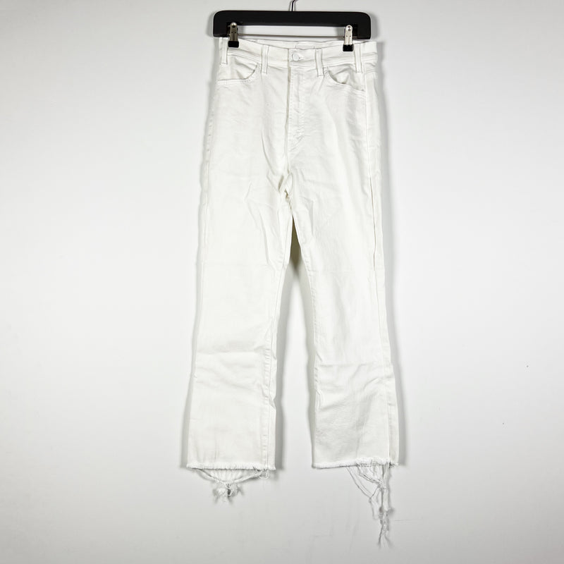 Mother Denim Hustler Ankle Fray Cotton Stretch Jeans Fairest Of Them All White