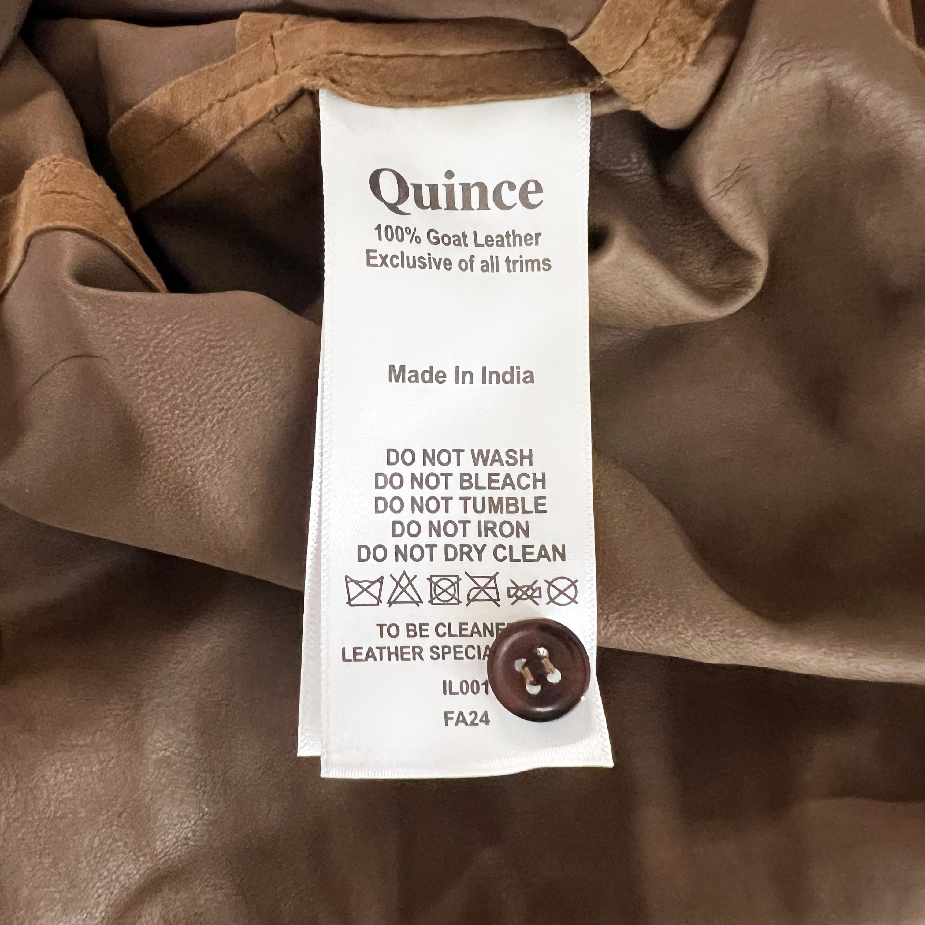 NEW Quince 100% Genuine Suede Collared Button Down Shirt Dark Chestnut Brown S