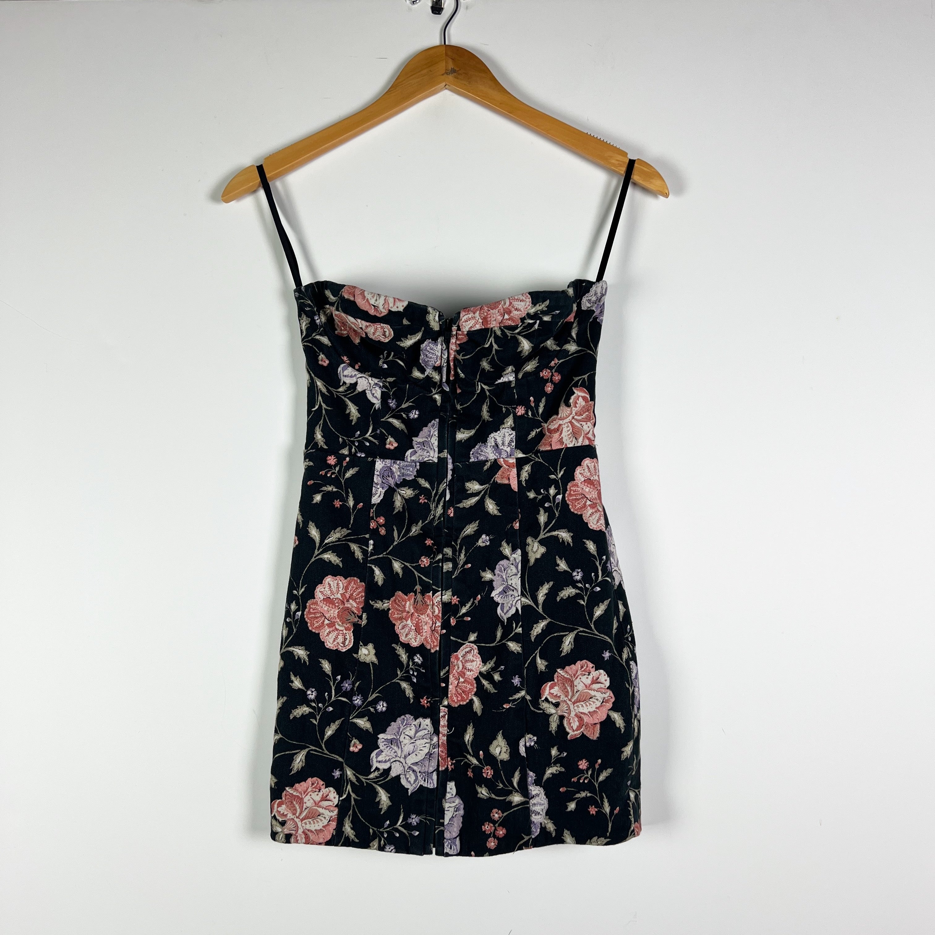 Tularosa Serena Cotton Stretch Strapless Mini Dress Sabine Floral Print XXS